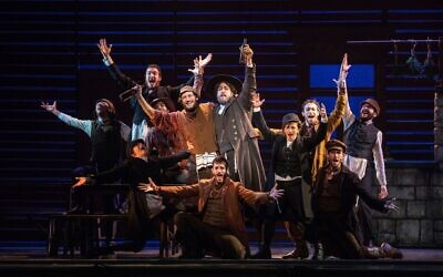 Yehezkel Lazarov, Jonathan Von Mering and the cast of 'Fiddler on the Roof' //Photo by Joan Marcus