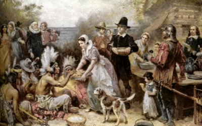 The first Thanksgiving in 1621 may have been inspired by the holiday of Sukkot.