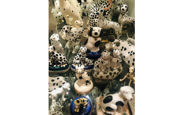 Over 101 Dalmatians honor the time Spizman and her mother Phyllis Freedman spent antiquing.