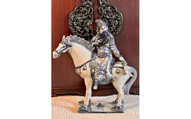 Estelle gave this mounted warrior sculpture to her husband.