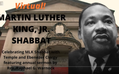 On Jan. 14, the Temple’s Rabbi Peter Berg joined Rev. Raphael Warnock virtually for the 37th annual Martin Luther King Shabbat Worship service.