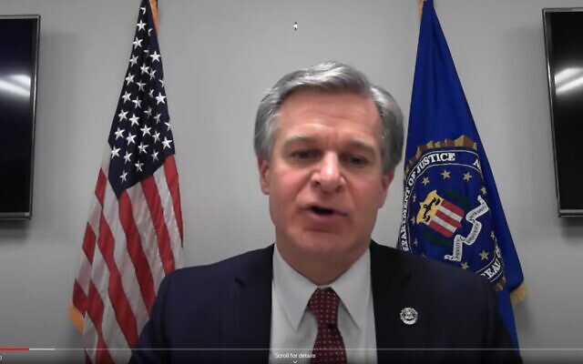 FBI Director Christopher Wray assured an ADL webinar: “You can be confident that we in the FBI stand with you.