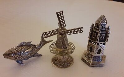 Small Havdalah spice boxes with moving parts.