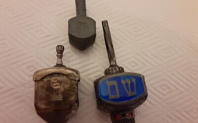 Dreidels from Russia and the IDF.
