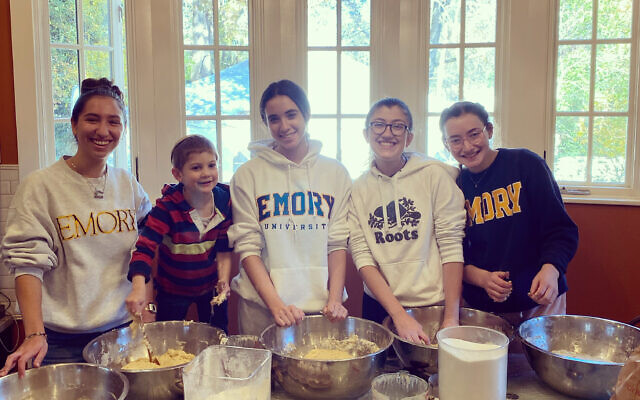 Grad students bake challah at Emory Chabad.