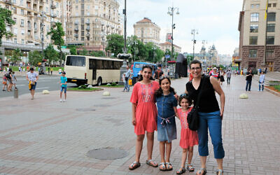 The family on a trip to Ukraine in 2019.