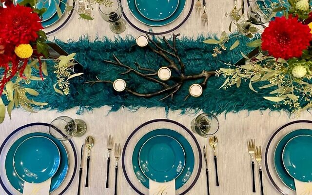 Table setting for a customer’s party.