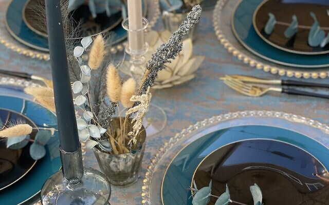 Table setting for a customer’s elegant dinner party.