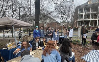 Students gather together on campus to celebrate the mission of peace.