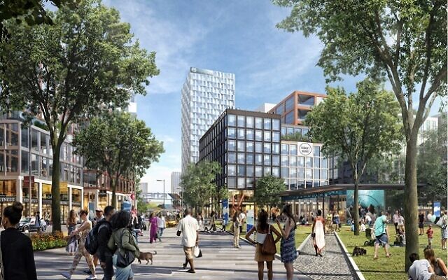 Rendering - New pedestrianized routes, shared surfaces, and landscaped plazas as “a vibrant public realm that can accommodate a broad range of experiences and opportunities, while providing outdoor gathering spaces for all Atlantans.”