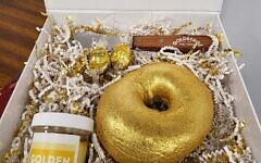 Goldbergs created this special golden bagel in honor of their golden anniversary, celebrating 50 years as an Atlanta institution.