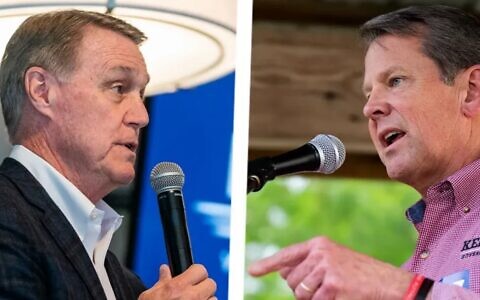 David Perdue and Brian Kemp // Photo illustration by Salon/Getty Images