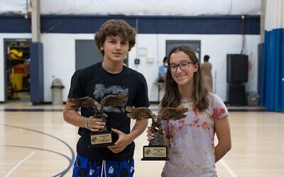 Aidan Colker and Abbey Deckelbaum, graduates of the Epstein class of 2022, were the dual recipients of the Epstein Eagle Award.