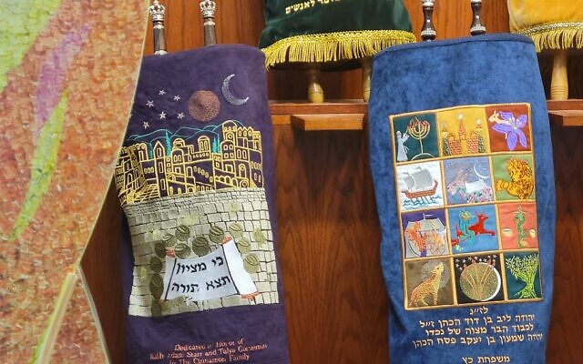 The two Torah scrolls commissioned by Dr. Jay and Mindy Cinnamon and Yael and Justin Katz for Ohr HaTorah. // Credit: Deborah Wenger