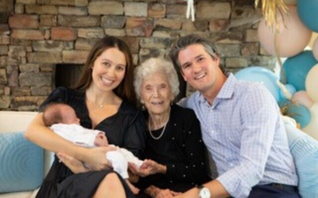 Baby James met his great grandmother Nana Johnson, who is 102 years old. Alana(left) and Arik(right).