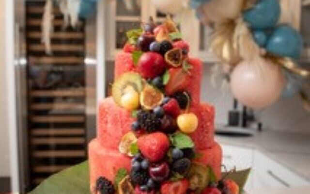 The healthy watermelon cake was a conversation piece.