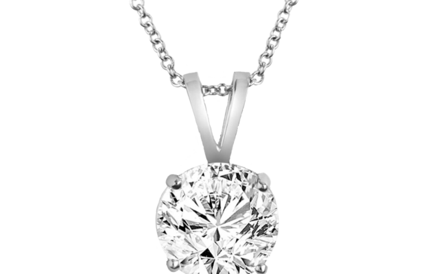 A diamond pendant, a popular necklace featuring a solitaire diamond.  //  Photographs courtesy of NYCWD.com