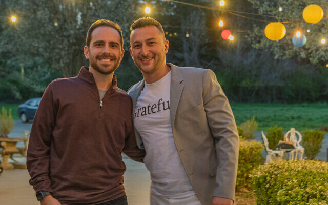 Benjamin Jamin Gluck and Quinn Katler(left) met on Tinder and connected with their love of Israel and Judaism.