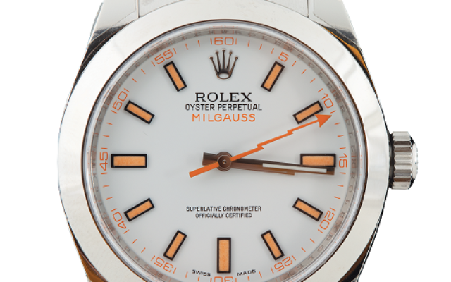 Rolex stainless steel 40mm Milgauss watch.
