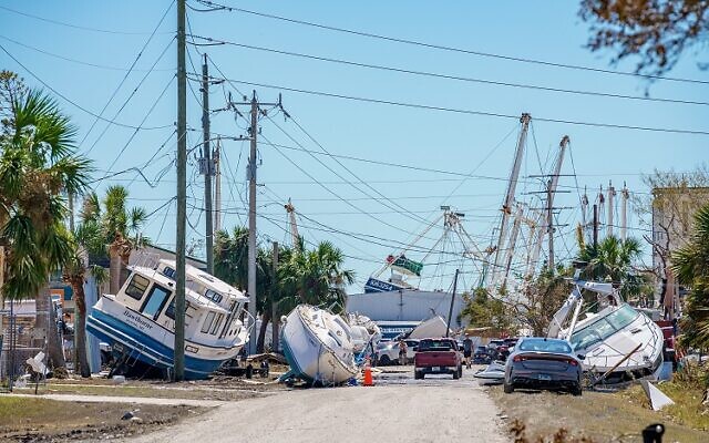 October 1, 2022: Fort Myers, Fla. scene after Hurricane Ian storm surge with six-foot floods.