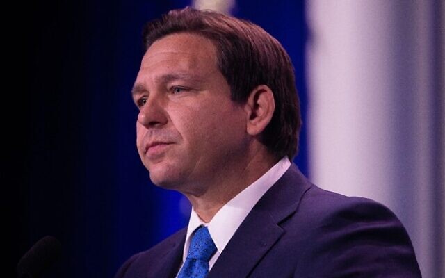 Florida Governor Ron DeSantis speaks to the Republican Jewish Coalition annual meeting in Las Vegas, Nevada on November 19, 2022.