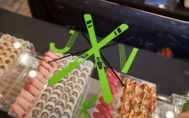 A fun ski display was placed by the sushi with Jacob’s initials.