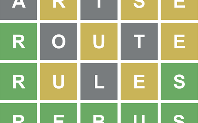 Wordle gives players six tries to guess a five-letter word, with feedback for each guess in the form of colored tiles.