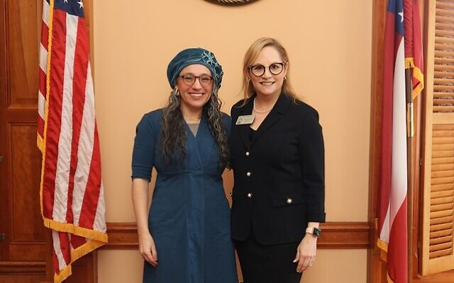 Darshanit Miriam Udel (left) and Georgia Rep. Esther Panitch after Udel delivered the morning prayer in the Georgia House of Representatives.