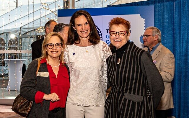 State Rep. Esther Panitch poses with Karen Isenberg Jones, director of government affairs for Consulate General of Israel/Southeast, and The Breman Museum executive director Leslie Gordon.