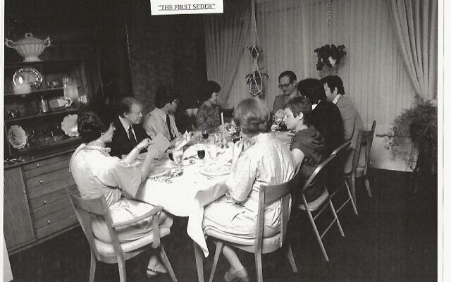 Passover in April 1977, with Robert Lipshutz (at far end of table), President Jimmy Carter and Rosalynn Carter, and others // Photo Courtesy of Robert Lipshutz