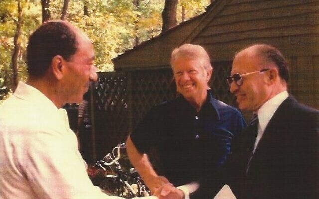 Egyptian President Anwar Sadat, U.S. President Jimmy Carter, and Israeli Prime Minister Menachem Begin at Camp David in September 1978 // Photo Courtesy of Robert Lipshutz