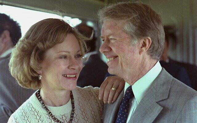 President Jimmy Carter and First Lady Rosalynn Carter on a train in Alexandria, Egypt, during a trip to the Middle East, March 9, 1979 // Photo Courtesy of Carter Center
