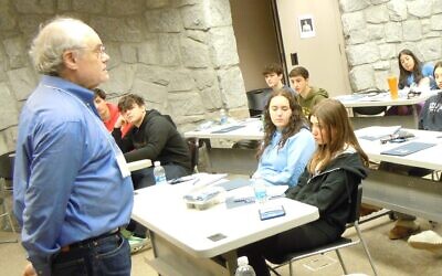 Center for Israel Education president Ken Stein facilitates discussions with students during a recent teen program.