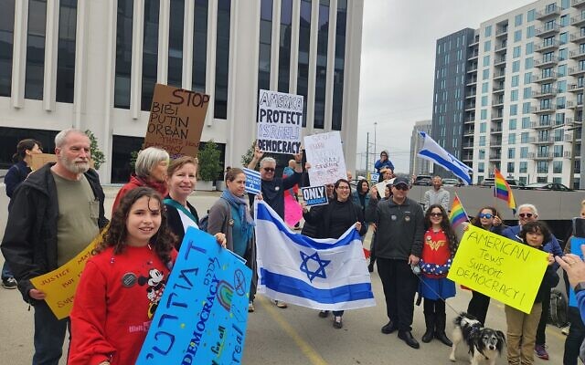 Israelis protest in front of the Consulate General of Israel to the Southeast on consecutive weeks starting the end of February.