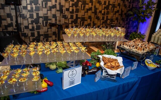 EB Caterers laid out an Israeli “mile-long” spread // Photo by Howard Mendel