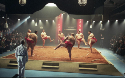 A group of friends learn sumo wrestling in the Israeli comedy, “A Matter of Size,”
