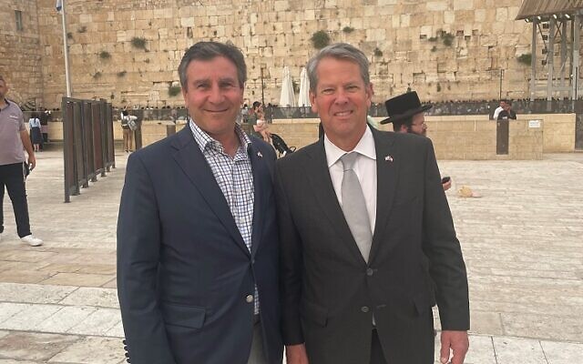 (Left) Emanuel Fialkow admires Gov. Brian Kemp for his hard work and dedication to having a strong Georgia business relationship with Israel.