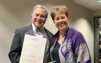 Jerry Richman has received great praise from the academic community at Kennesaw State University and is shown here with Julia Bullard, interim director of the Dr. Bobbie Bailey School of Music.