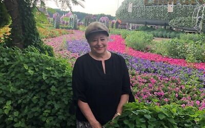 Sherry Habif enjoyed the Dubai Miracle Garden, seen here with an Emirate plane covered in flowers.
