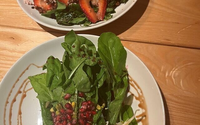 The strawberry and roasted beet salads were large enough to share.