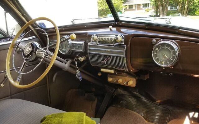 A look at the vintage dashboard inside Ziglin’s 1947 Pontiac.