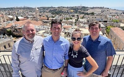 (From left) Drs. Jonathan Kaufman, William Blum, Jean Koff and Jonathon Cohen visiting Jerusalem.