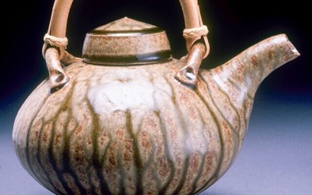 Berman feels that teapots are difficult to get “just right.” Here is his wheel-thrown, ash-glazed, gas-fired Teapot (9”x 8”x 9”) // Photo Credit: Rick Berman