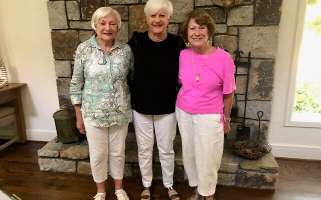 (From left) Pat Balser, Marcia Schwarz, and Barbara Planer enjoy the camaraderie of their stock club.