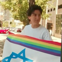 Georgia Tech fourth-year biomedical student Talia Segal was the lone Israel supporter at a pro-Palestine rally held on Oct. 8 // Screenshot from Atlanta News First video