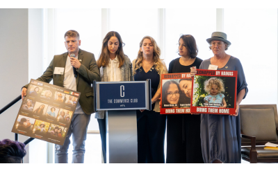 Family members of Israeli hostages at the Atlanta Press Club // Photo Credit: Southern Exposure Media Group for Consulate General of Israel/Southeastern US