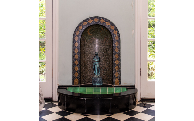 This fountain in the solarium is part of the 1924 design. 