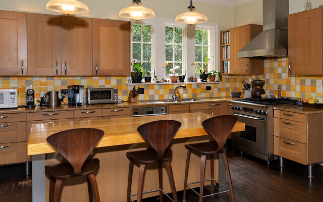 The Glezer kitchen in gold and terra cotta tones produces bounties of bread.