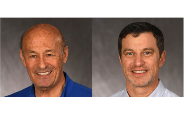 (Left) Stan Kasten and Andrew Friedman, of the Los Angeles Dodgers