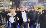 Norman and Lindy Radow were escorted by NYPD officers to safety after being surrounded by pro-Palestinian protesters // Facebook